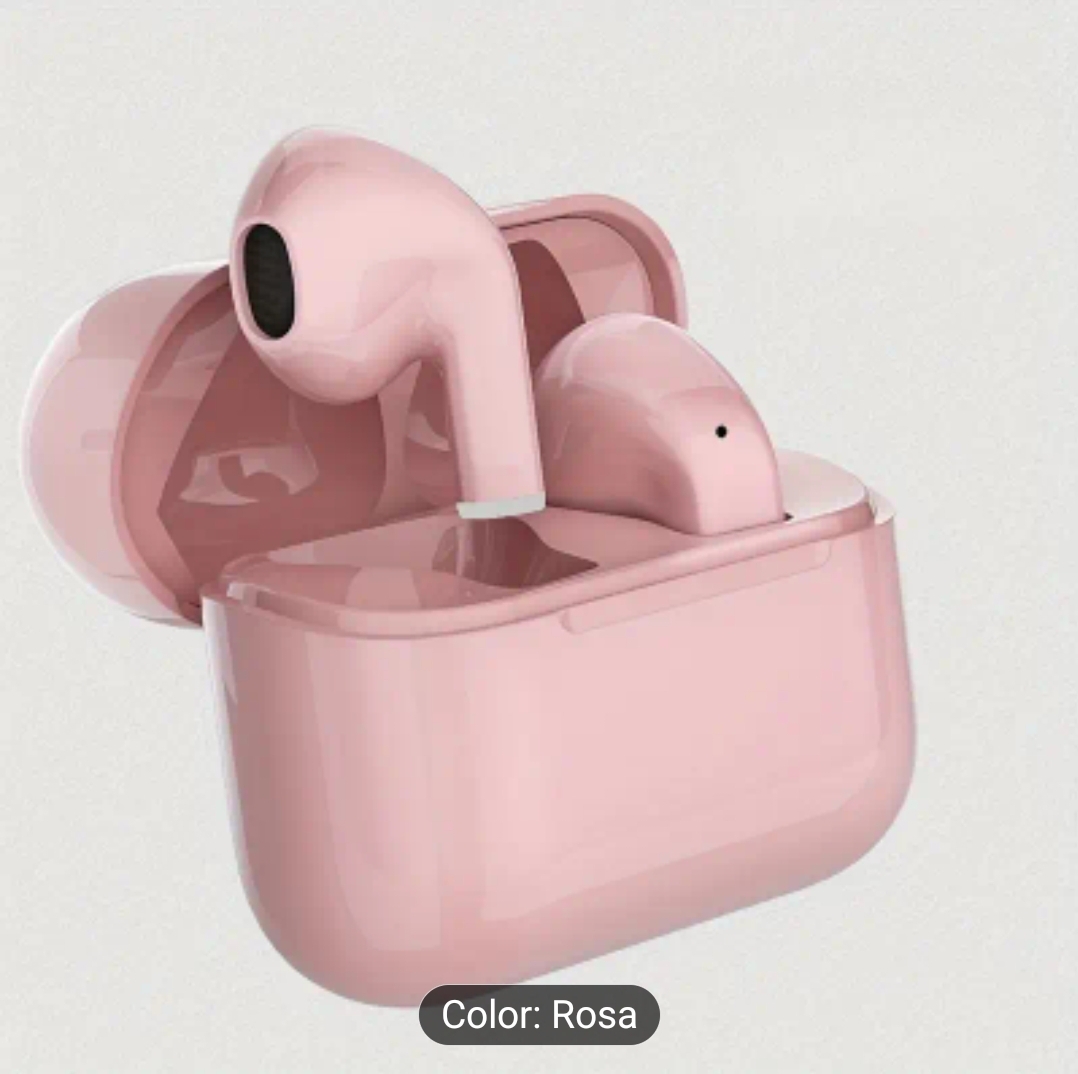 AURICULARES ROSADO BLANCO NEGRO INALAMBRICOS BLUETOOH AURI4