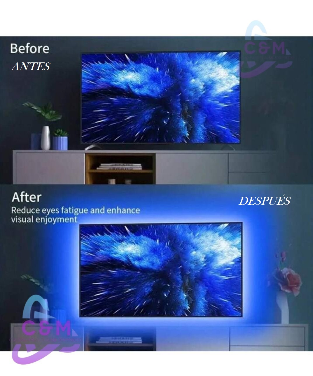 INV 5M LUZ LED COLOR AZUL SIN CONTROL SIN MINI CONTROL TEC7