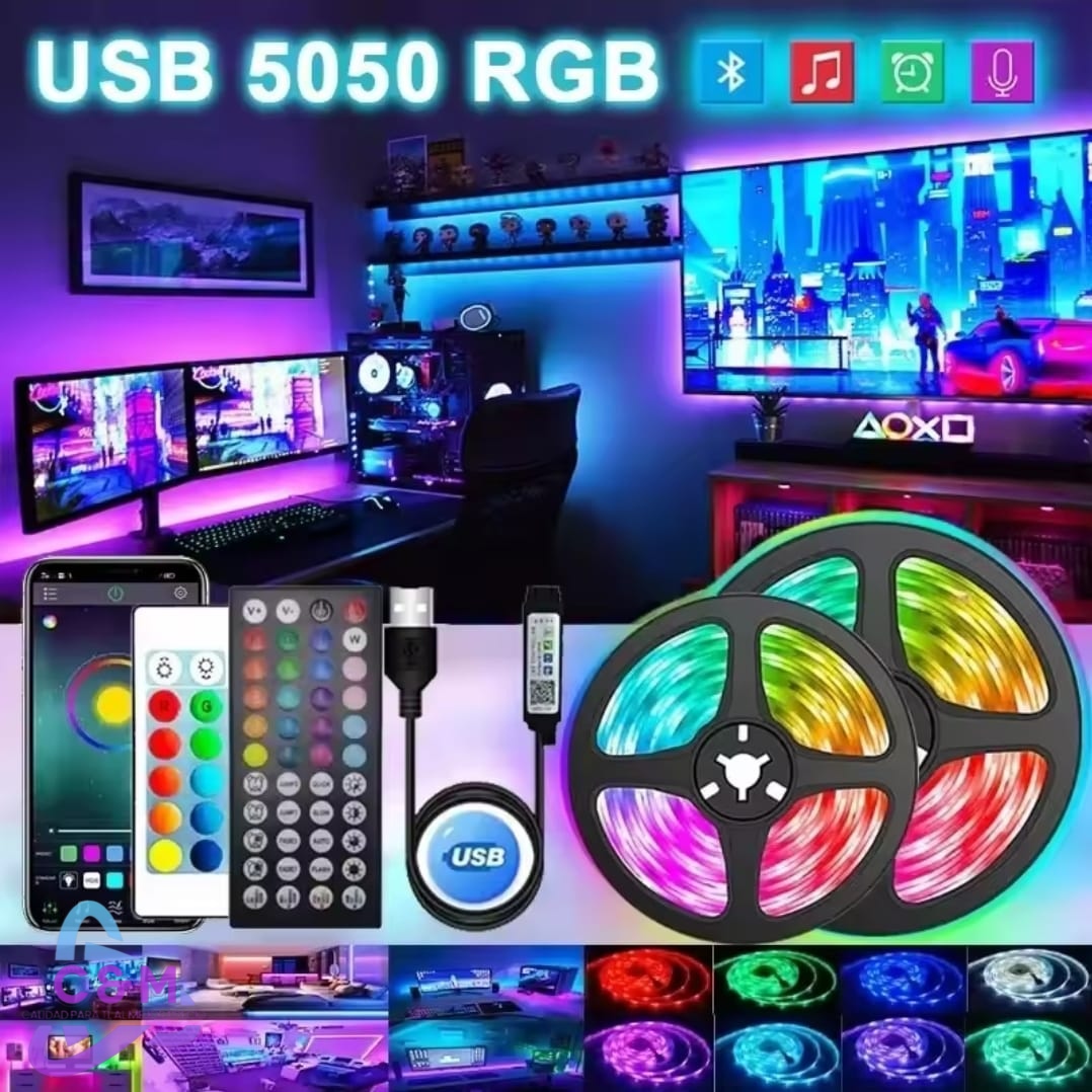 INV 25M LUZ LED RGB MULTICOLOR COLOR 5050 MINICONTROL CONECTOR USB TEC5