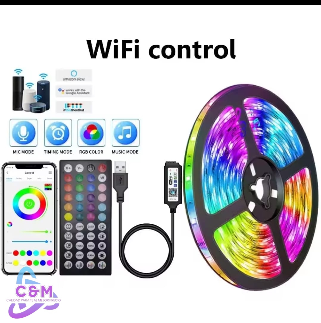 INV 20M LUZ LED RGB MULTICULOS CON MINI CONTROL TEC6